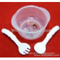 10.6x4.7x12.4cm Plastic Baby Set Baby Bowl With Fork And Spoon Fork Length 12.5 Cm 